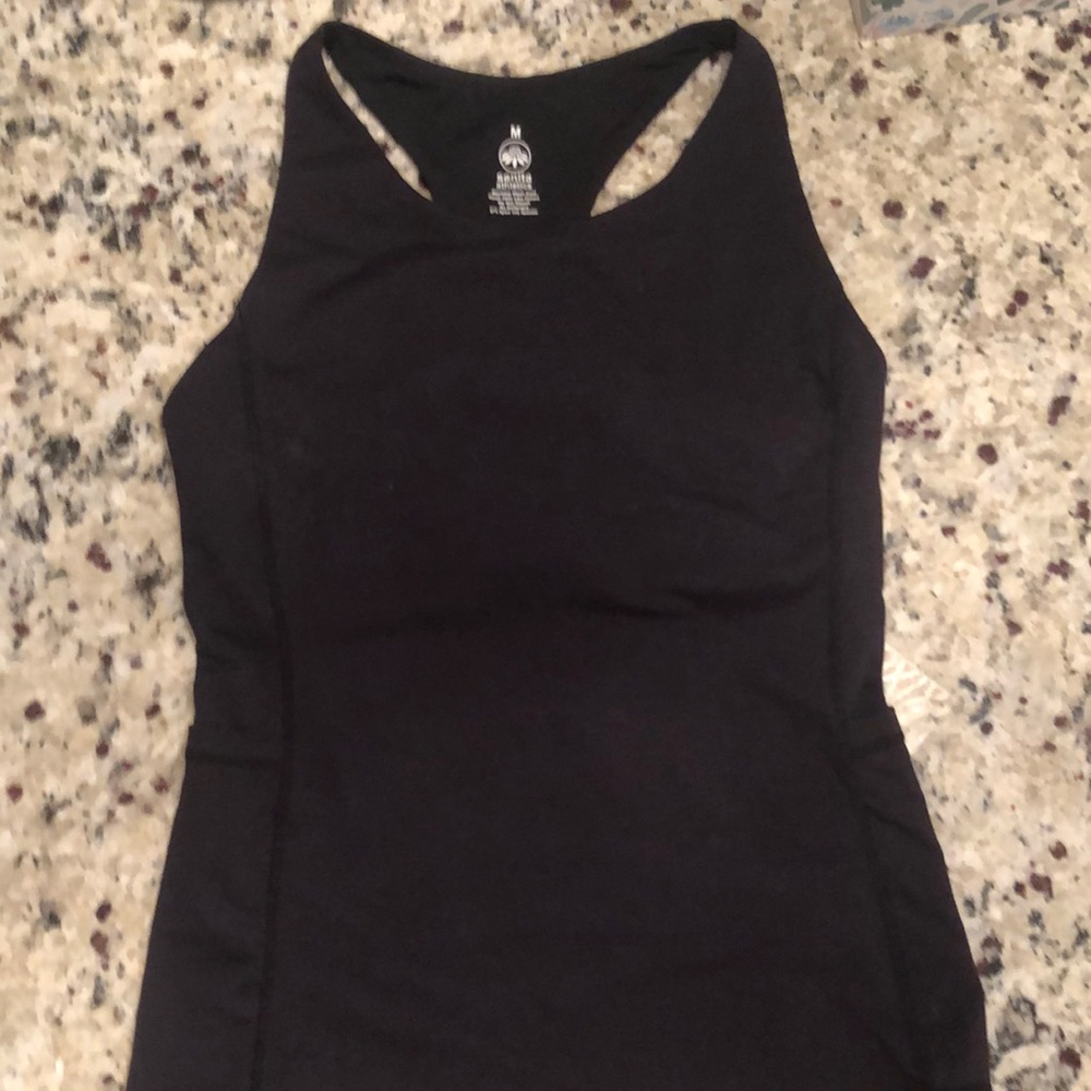 Black lined tank with side pockets